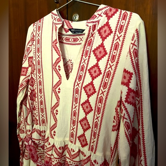 Marks & Spencer Cotton Rich Jacquard Maxi Dress (Size: UK 8 - UK 10) - Picture 2 of 8